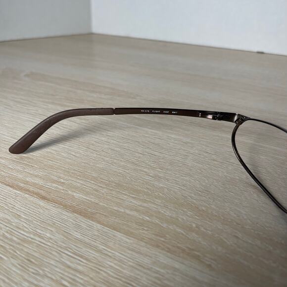 Ray-Ban RB3176 Flight 014/47 Sunglasses FRAMES ONLY Brown Made in Italy 60-17 - Picture 4 of 8